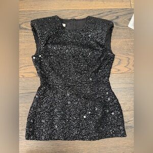 Dries van noten beaded black top sleeveless 36